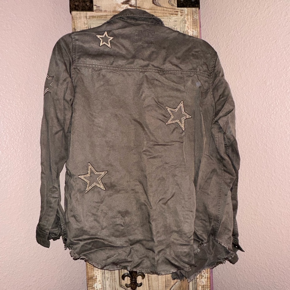 Rails Frayed & In Vintage Wrinkled Army Green Emb… - image 2